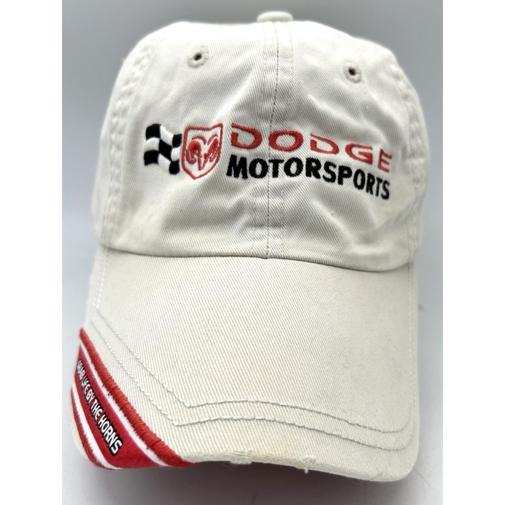 Dodge Motorsports NASCAR Beige Adjustable Hat "Grab Life By The Horns" Embroider
